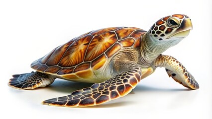 Obraz premium Sea Turtle on White Background