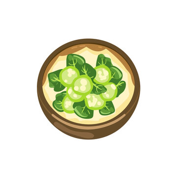 green vegetables on plate, top view clip art preview
