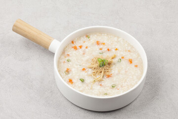 Add chicken and porridge. Cut the chicken into pieces, strain through a large sieve to loosen the...