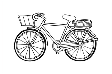 Bicycle icon, A basic outline of different bicycle, perfect for young children to color, coloring page for kids