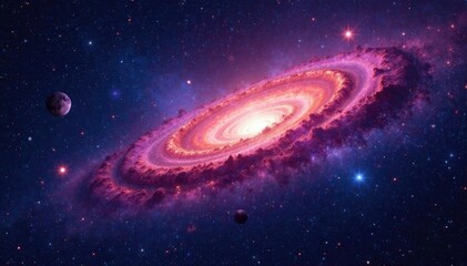 Brightly colored nebula against a backdrop of dark stars and space, nebula, starry night sky, galaxy clusters