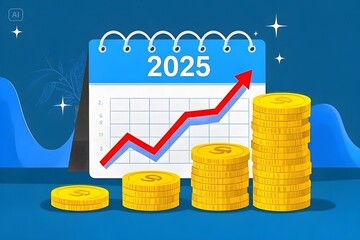 calendar illustration with blue background generate ai