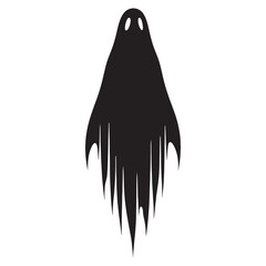 The spectral traveler Ghost silhouette drifting in the mist - Ghost illustration - Minimalist Ghost vector - Mythical creature - Horror silhouette
