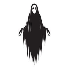The restless entity Ghost silhouette, forever haunting - Ghost illustration - Minimalist Ghost vector - Mythical creature - Horror silhouette
