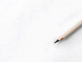 Simple pencil resting on a white surface ready for sketching or writing in a calm workspace