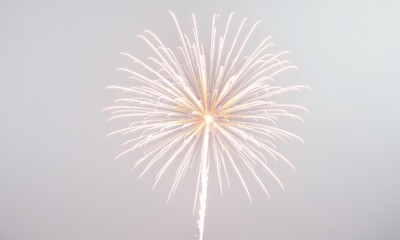 Fototapeta premium A stunning fireworks display lights up the night sky, creating a mesmerizing starburst effect.