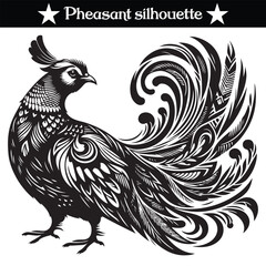 pheasant silhouette vector illustration eps 10