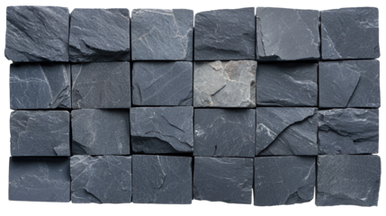 Stacked slate blocks, natural stone for construction and design projects discover