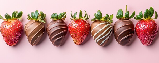 Appetising Chocolate-Covered Strawberries: A Berry Celebration on a Vibrant Background