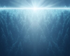 Obraz premium A serene underwater scene illuminated by radiant light, showcasing a tranquil blue expanse with subtle water textures.
