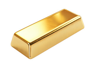 3d rendered gold bar with transparent background