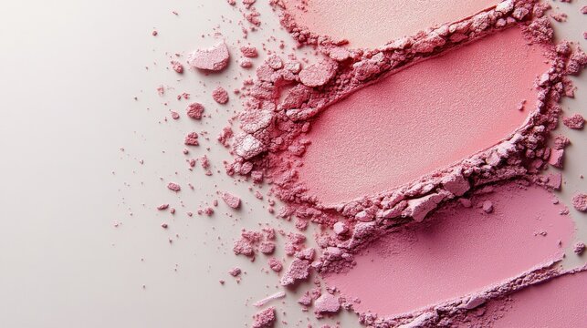 Beauty application technique with blush on skin close up showing makeup artistry