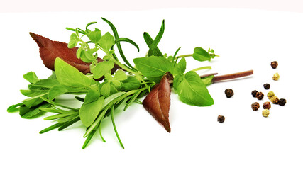 Kompozycja świeżych ziół - oregano, bazylia, i rozmaryn © Blue Pixel