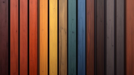 Fototapeta premium Elegant Vertical Wood Textures with Diverse Colors and Grains,多様な色と木目の優雅な縦木製テクスチャ.Generative AI
