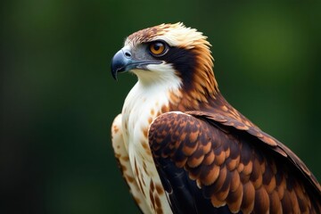 Tawny feathers of an osprey visible from the side as it rests, wing, avian, birdlife