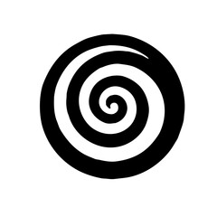 a black icon of an infinity spiral effect symbol isolated 