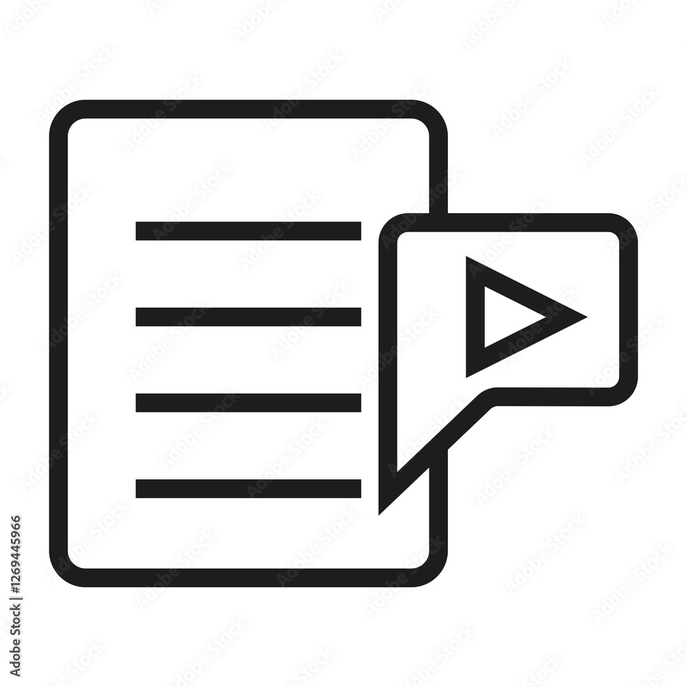 Poster video message vector icon
