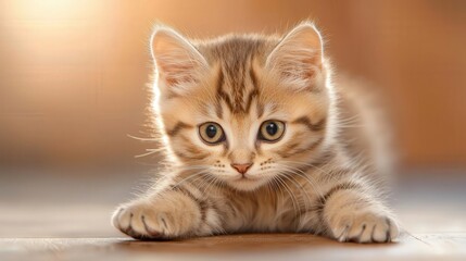 Adorable tabby kitten, playful and cute