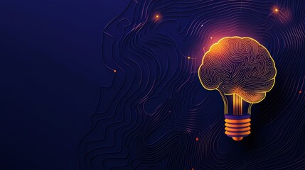 Illuminating ideas a brain outline symbolizing creativity