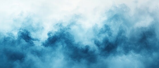 Obraz premium Cloudy abstract watercolor background with blue and teal blends