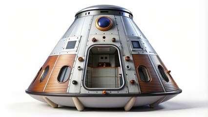 Spacecraft Model on White Background