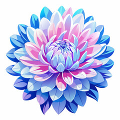 Fototapeta premium Vibrant Chrysanthemum Flower Art – Pastel Watercolor Digital Illustration