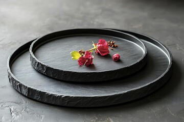 Stylish Black Stone Serving Trays