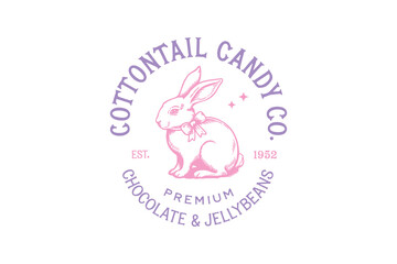 Cottontail candy co, Easter Vintage Bunny Sign SVG T Shirt Design