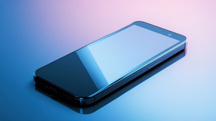 High-End Mobile Phone Mockup with Glossy Reflective Surface