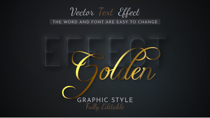 Stylish Golden Editable Text Effect, Graphic Style