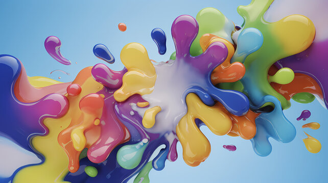 Liquido de colores y dinamismo se muestra divertido a lo largo de la imagen.