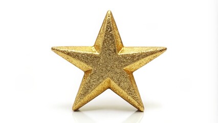 Gold Star on White Background