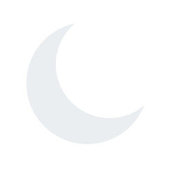 White Crescent Moon Icon Element 