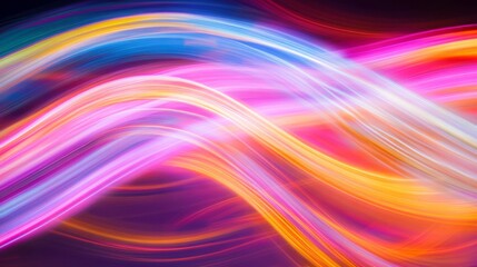 Obraz premium Colorful abstract light trails with vibrant swirling motion