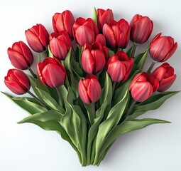 Obraz premium A Bouquet of Deep Red Tulips Arranged Beautifully