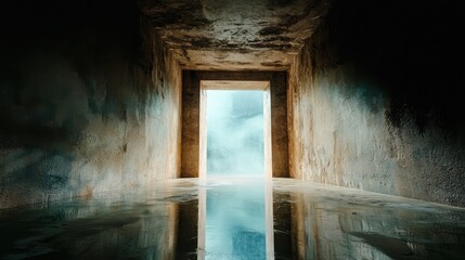 A quantum rift splitting reality, revealing an AI-constructed parallel universe.