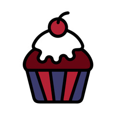 cupcake with cherry 4th of july
