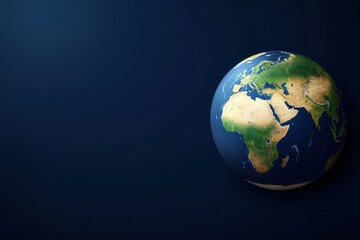 Fototapeta premium A visually striking image of Earth, showcasing continents in vibrant colors against a deep blue background, symbolizing global unity and environmental awareness.