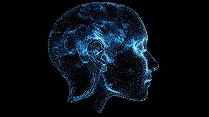 Conceptual Rendering of a Human Ear in Ray View with Abstract Features