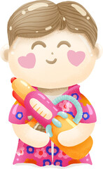 Obraz premium Watercolor handdrawn songkran festival elements