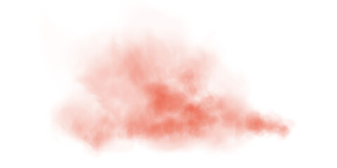 Fantastic red smoke. Magic smoke. Smog cloud on podium or stage. Fog vapor over ground or water surface, magic haze. Magic smoke, magic fog, red steam. PNG.

