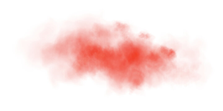 Fantastic red smoke. Magic smoke. Smog cloud on podium or stage. Fog vapor over ground or water surface, magic haze. Magic smoke, magic fog, red steam. PNG.
