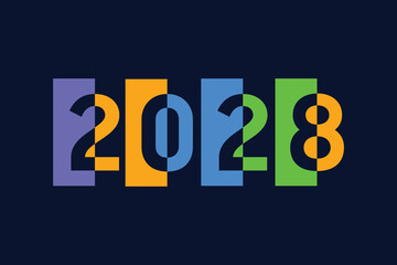 Happy New Year 2028 Design Template, Banner Design, Greeting Card design