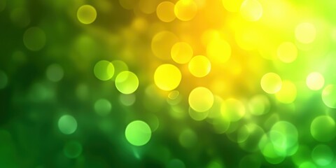 Vibrant green and yellow bokeh background with soft blurred lights.