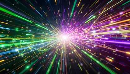 Naklejka premium Abstract Colorful Explosion With Light Trails