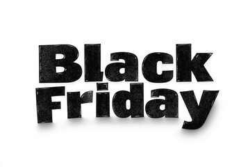 This image displays bold text 'Black Friday' in black color, which emphasizes the popular shopping event, promising great discounts and deals to customers.