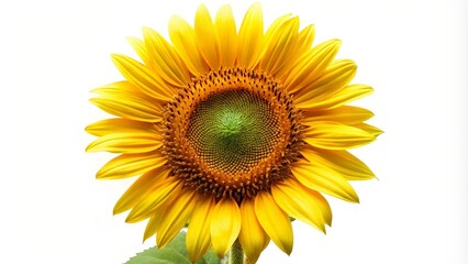 Fototapeta premium Single Sunflower on White Background