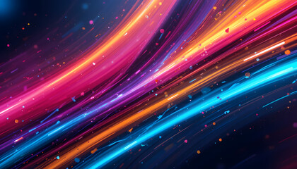 Obraz premium Abstract Colorful Glowing Lines Background Design