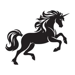 Unicorn silhouette bringing fantasy to life - Unicorn illustration - Minimalist Unicorn vector - Mythical creature silhouette
