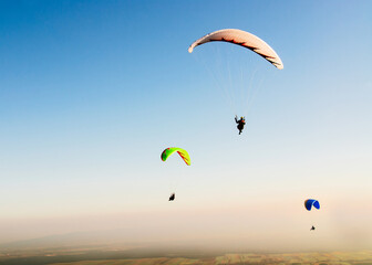 Paragliding on Hohe Wand, Lower Austria, Austria, Europe
